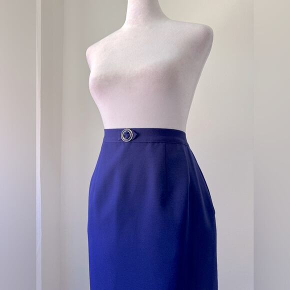 Vintage ‘90s Dark Purple Pencil Midi Skirt - Picture 5 of 10